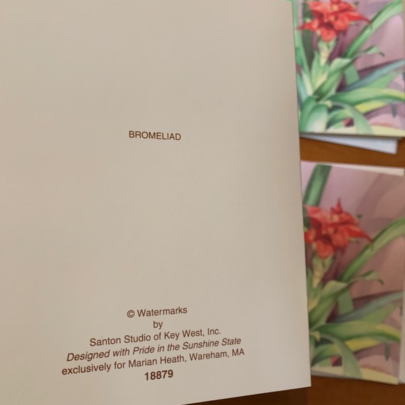 Vintage 80’s Floral Bromeliad Note Cards - Picture 3 of 3